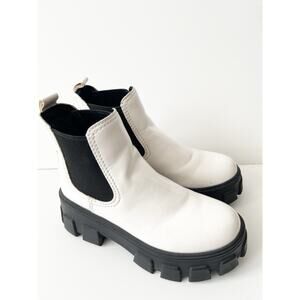 Sam Edelman Circus Darielle Boots Women 5.5 White Glossy Chunky Platform Ankle